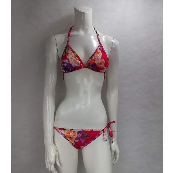 L Arizona Adjustable Hipster Swim Bottoms Knockout Pink Juniors Size M XL